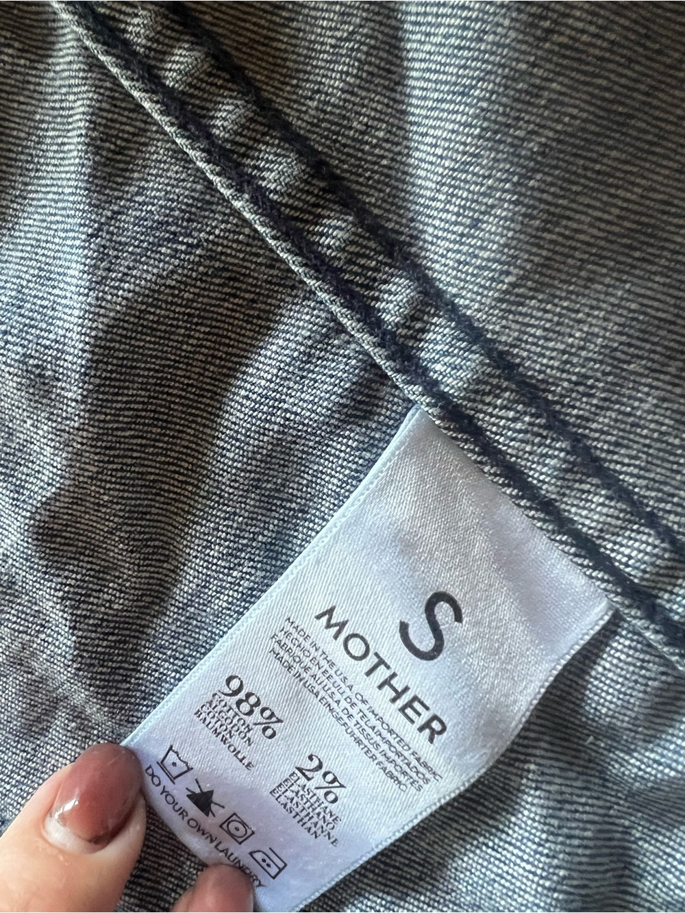 MOTHER Blue Distressed Denim Jean Jacket - Picture 3 of 5